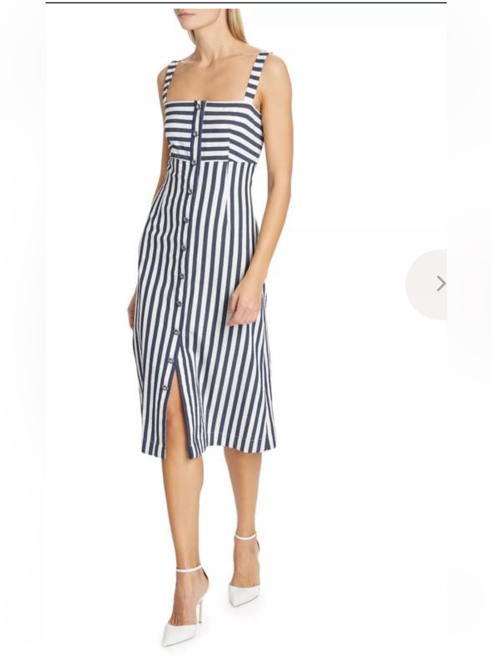 Veronica Beard Cotton Blend Artie Navy Multi Stripe Dress $498 Size 2